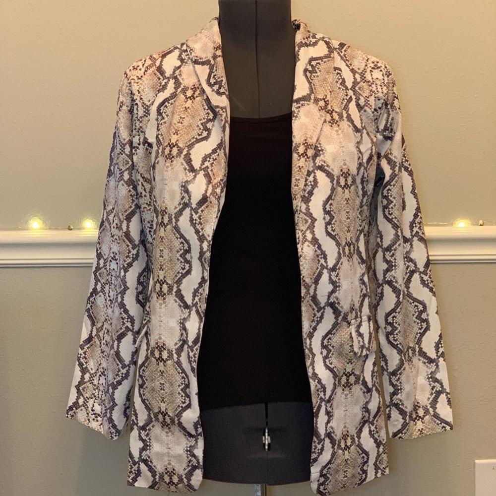 Faux Snakeskin Blazer